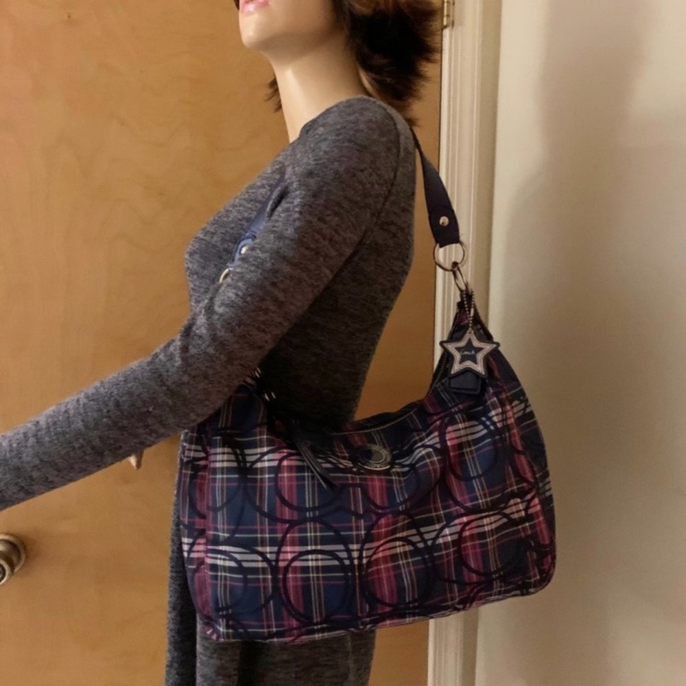 NWOT Coach plaid tartan bag F20118